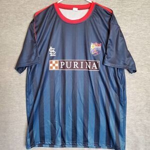 St Louis Cardinals Jersey Mens XL Blue MLB Purina SC Soccer Pullover